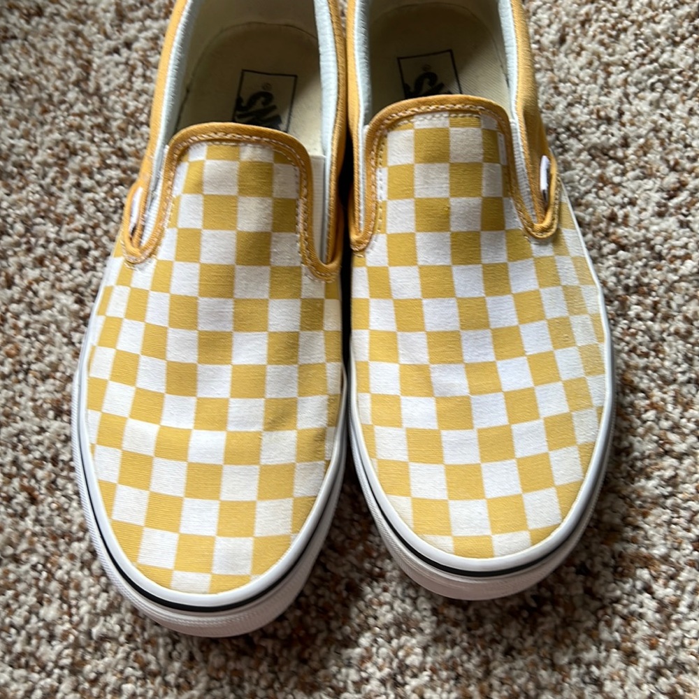 yellow checkered vans
